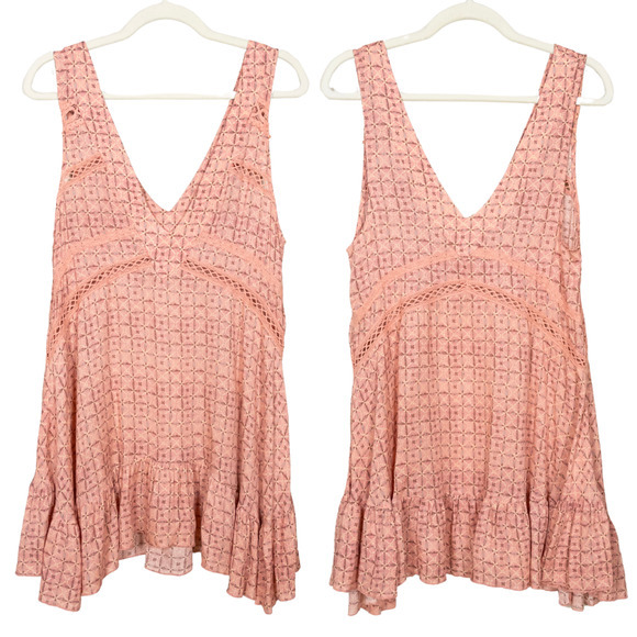 FREE PEOPLE Intimately Let It Happen Mini Slip Dress V-Neck Sleeveless Womens XS - Picture 2 of 5